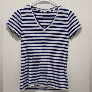 J. Crew Navy and White Striped Short Sleeve Tee